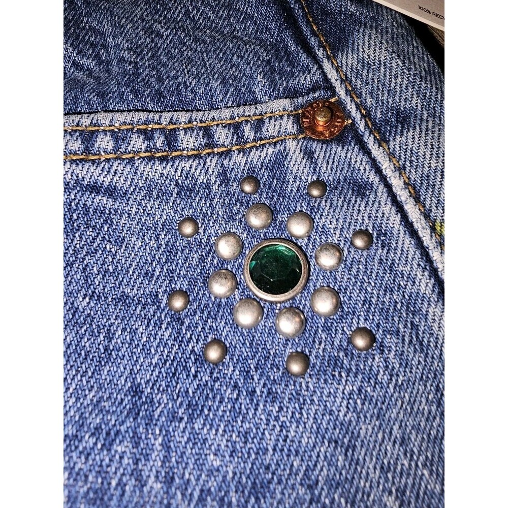 REDONE Size 27 70's Straight Jeweled Stoned Indigo Jeans Western Festival $615 - Picture 10 of 16